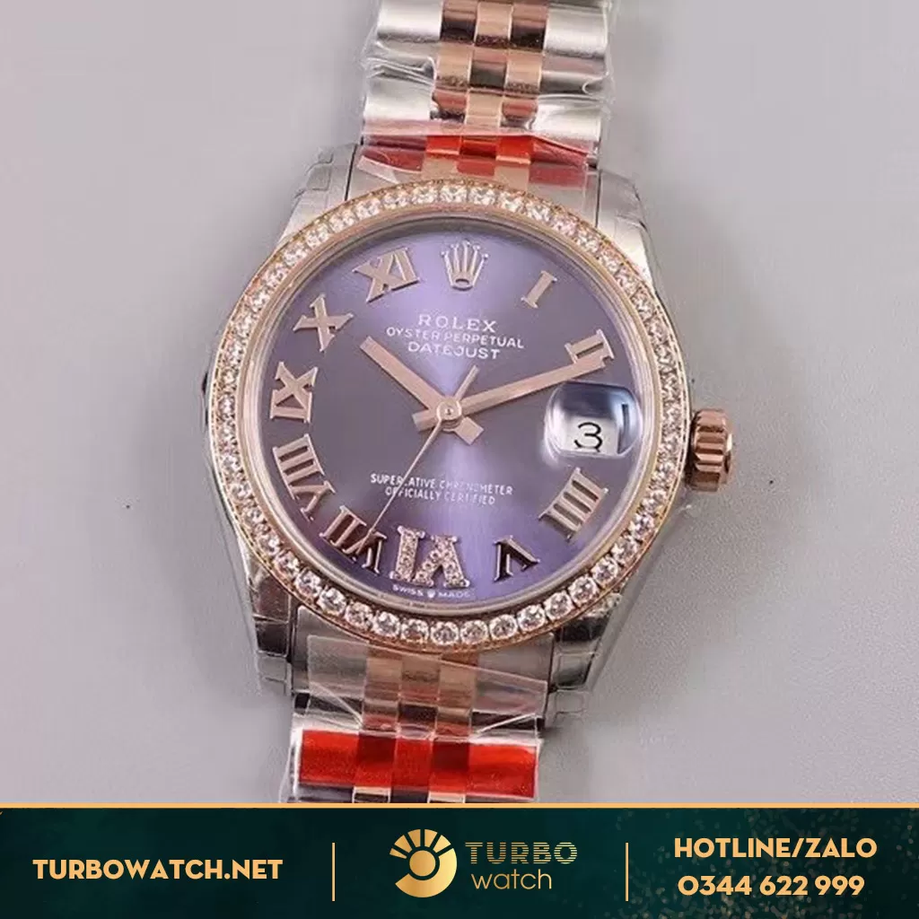 Đồng hồ rolex fake 1-1 datejust cọc số la mã 