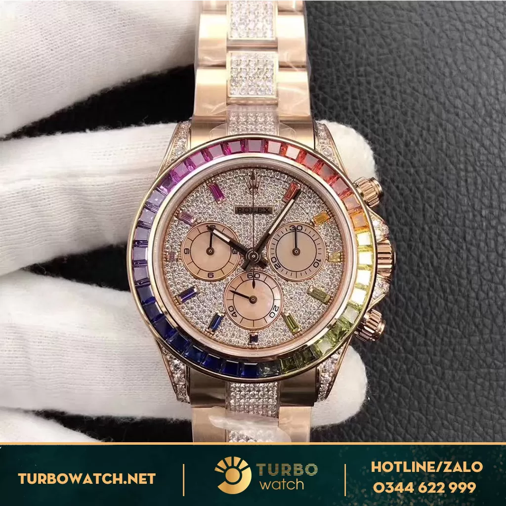 đồng hồ rolex fake 1-1 Daytona 116595 Rainbow 