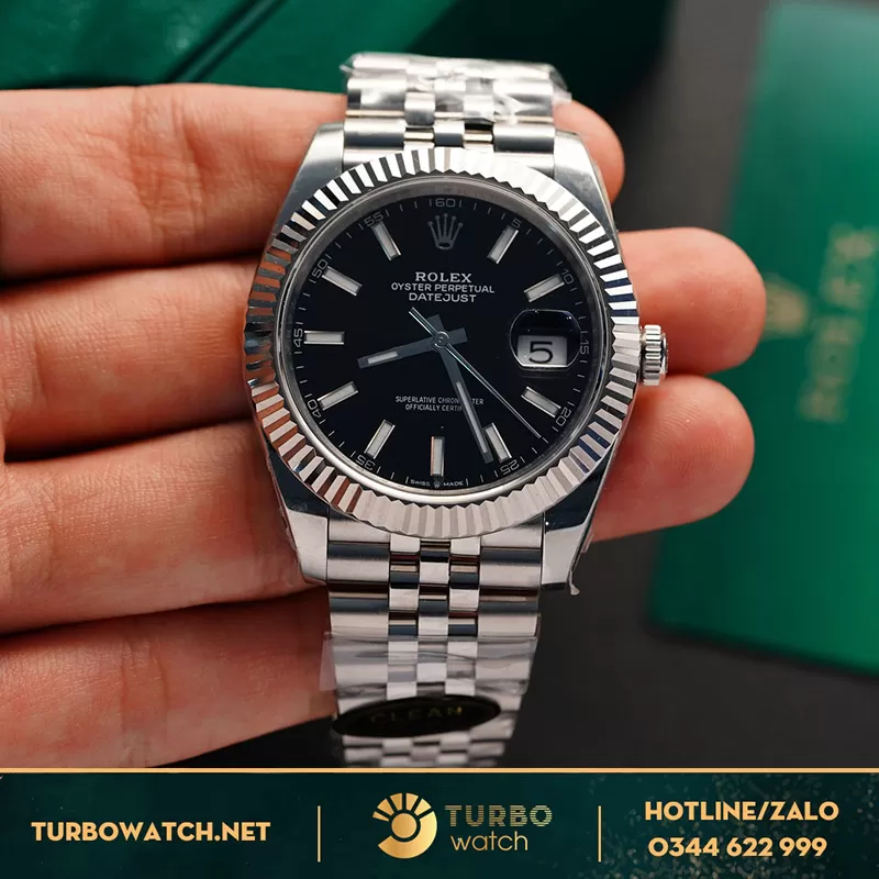 Đồng hồ rolex fake datejust máy 3235 cọc số dạng quang