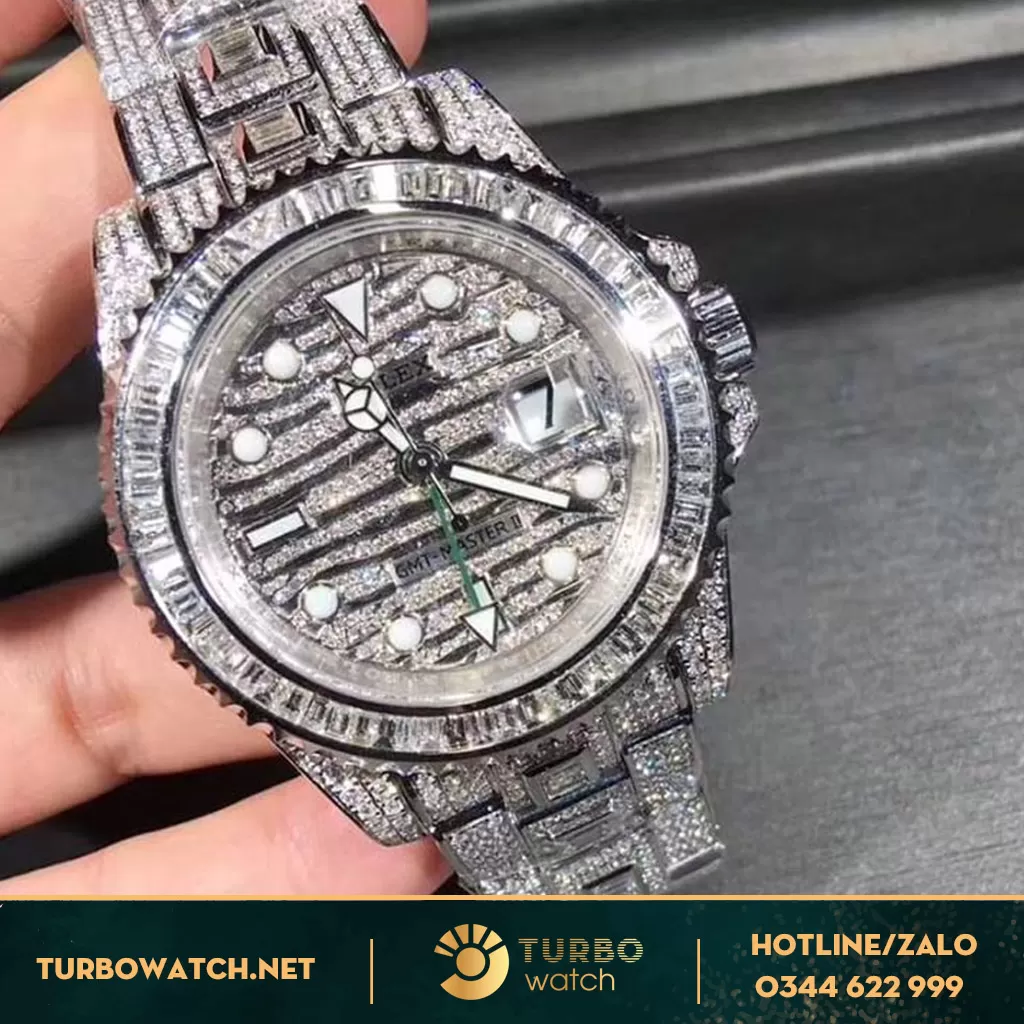 Đồng Hồ Rolex Gmt-Master 116769tbr Vàng Khối Kim Cương Baguette