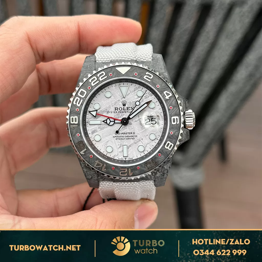 Đồng Hồ Rolex GMT- Master Độ Vỏ Carbon Xám 