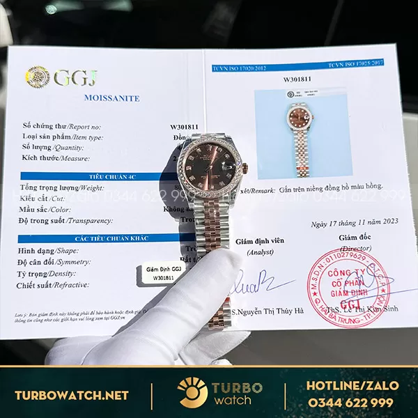 Đồng hồ Rolex nữ 31mm replica độ kim cương moissanite 