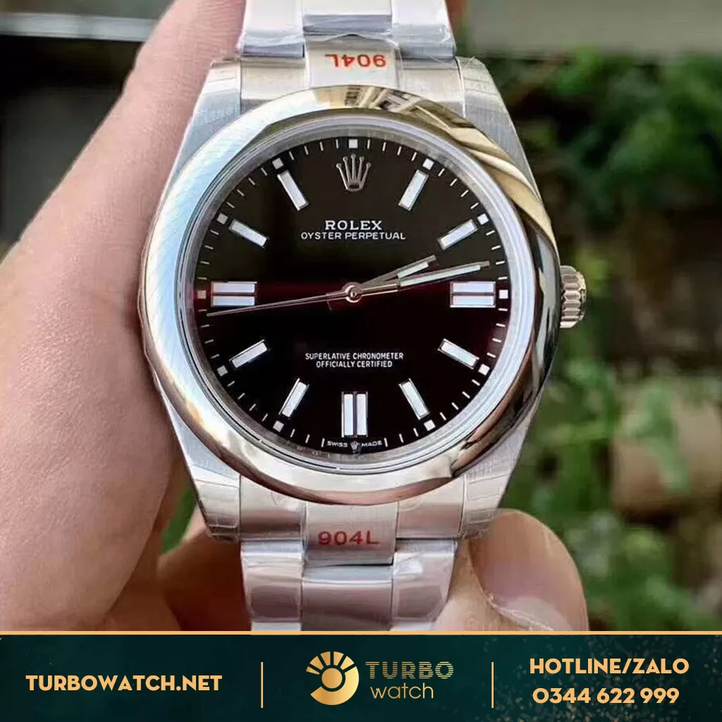Đồng Hồ Rolex REP 1:1 Oyster Perpetual 41 124300 Mặt Số Đen