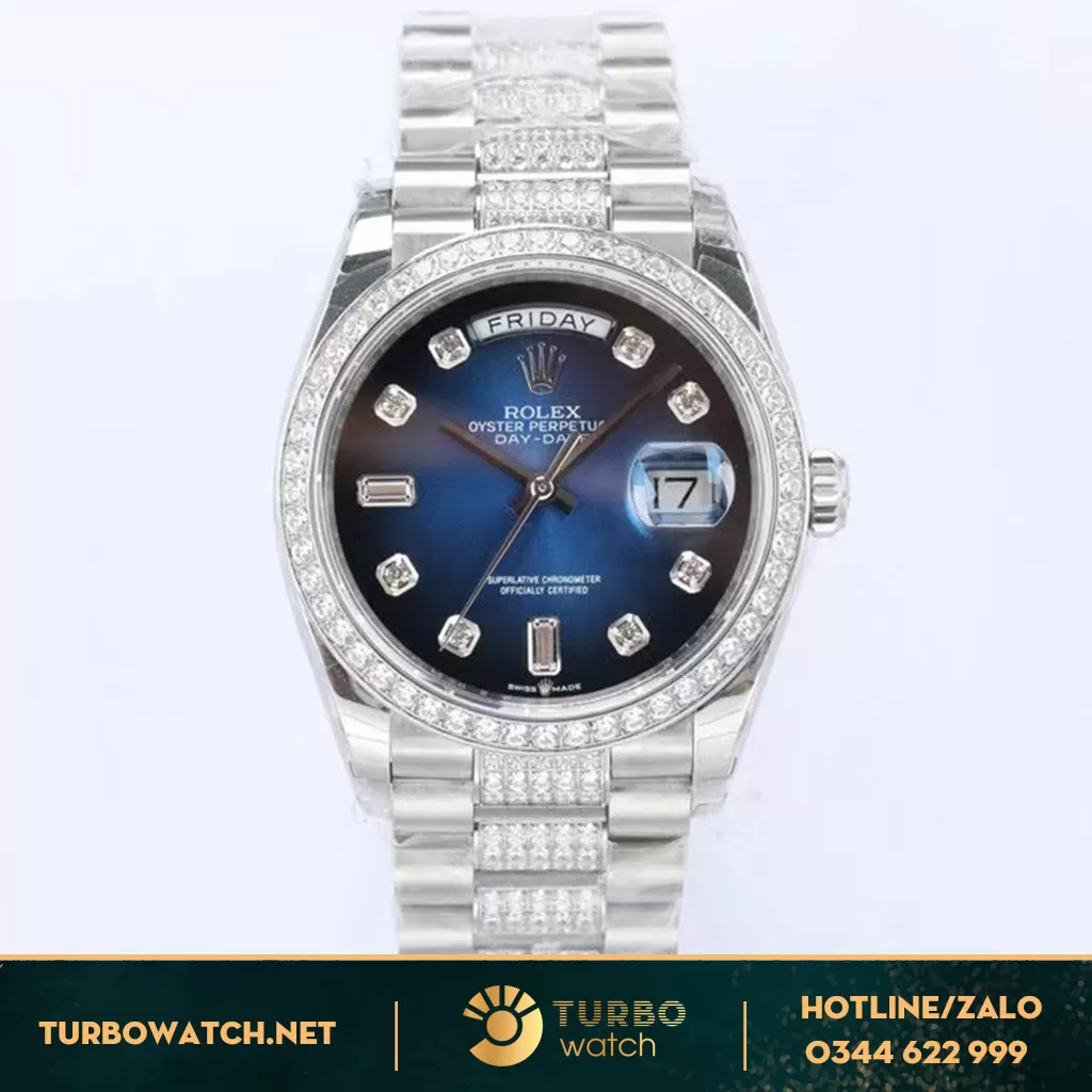 Đồng Hồ Rolex Replica 1-1 Day-Date 36 128349Blue