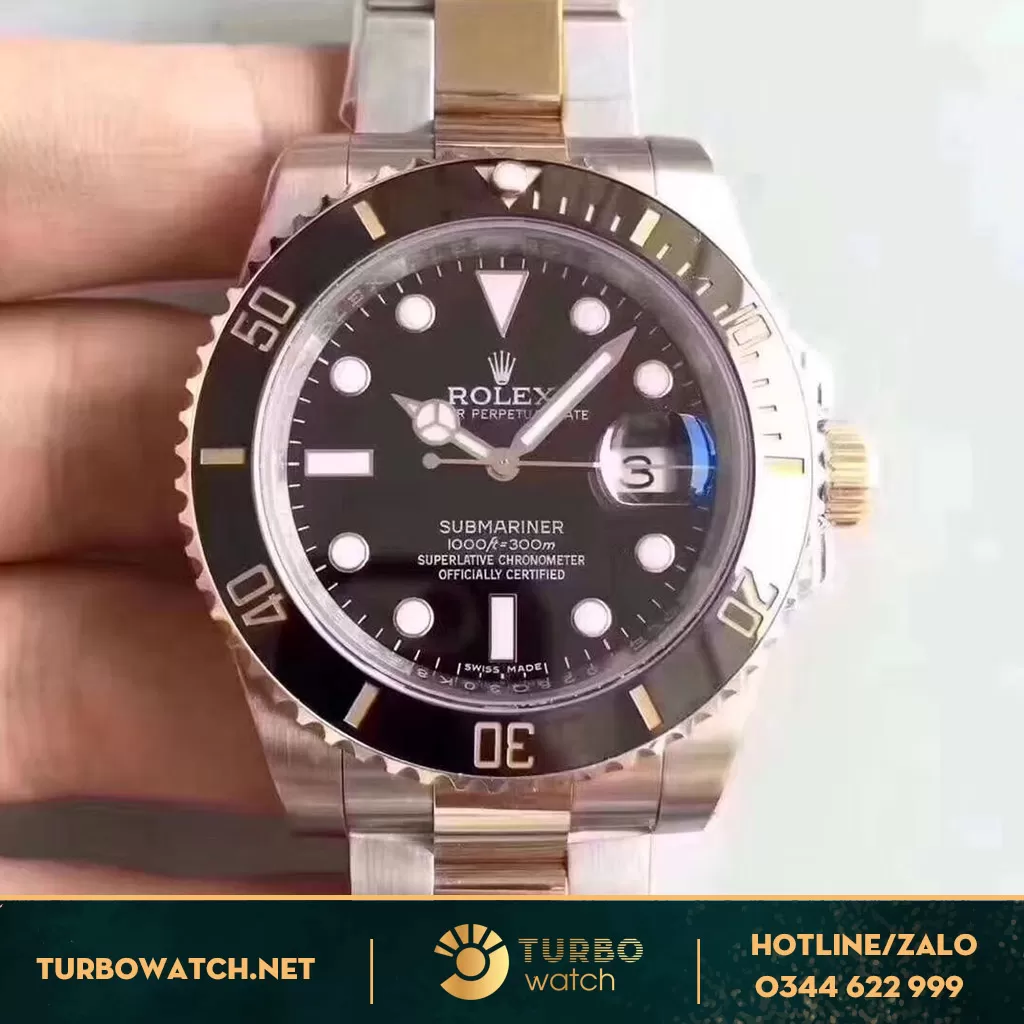 đồng hồ rolex replica 1-1 submariner vàng đen