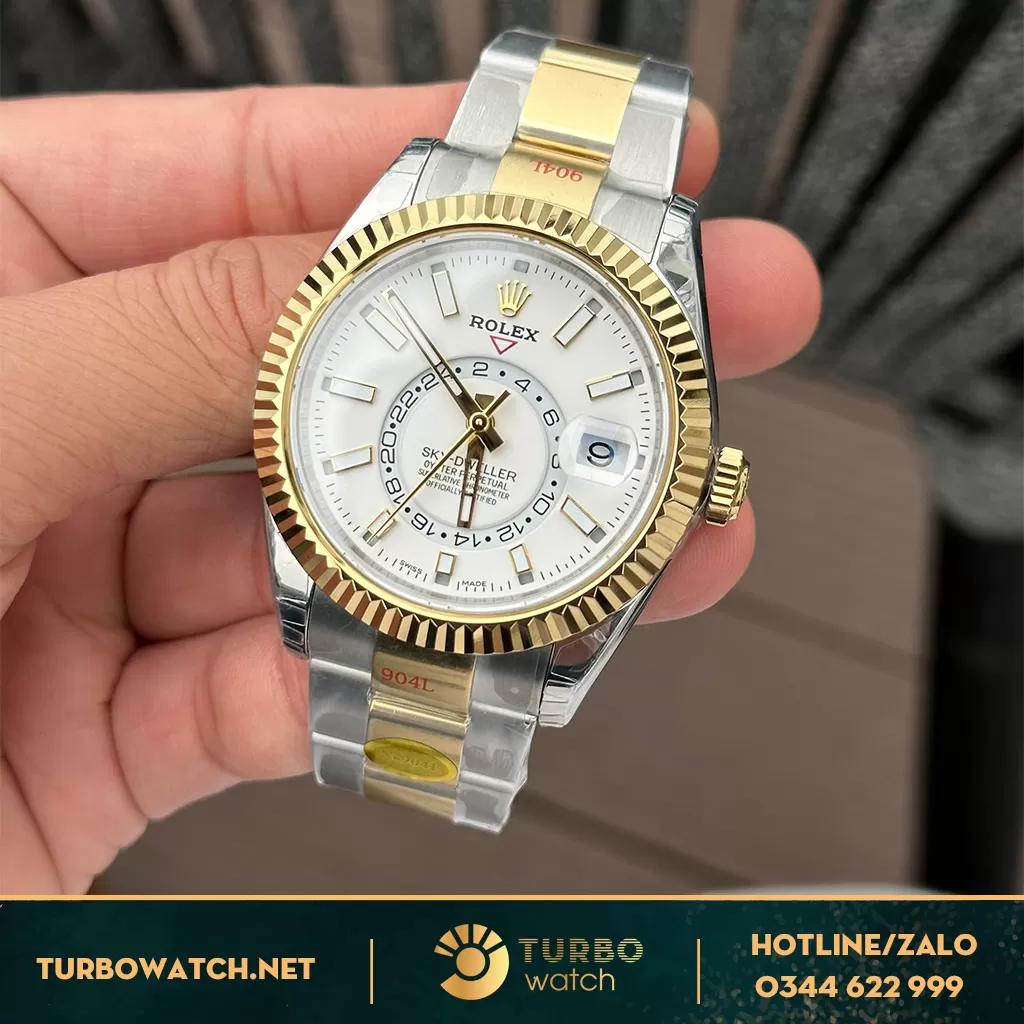 Đồng Hồ Rolex Sky Dweller 326933 Mặt Số Trắng Siêu cấp 