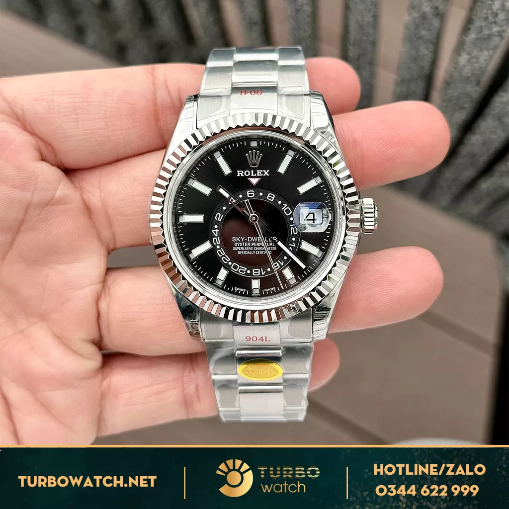 Đồng hồ Rolex Sky Dweller 326939 Mặt Số Đen Like Auth 