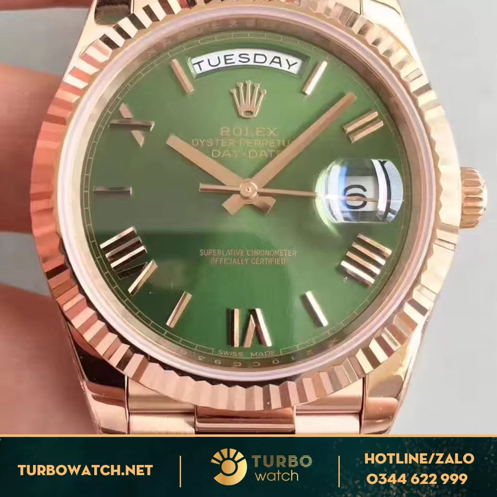 đồng hồ Rolex super fake 1-1 Day Date 228235 Green