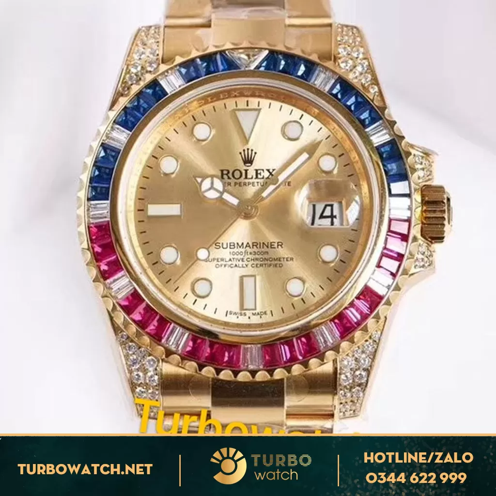 đồng hồ Rolex super fake 1-1 Submariner 2 Tone gold