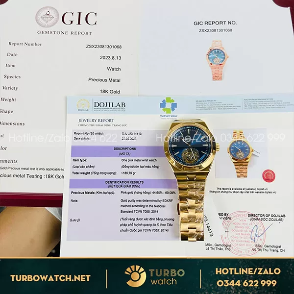Đồng hồ vacheron consatntin tourbillon bọc vàng fake 11