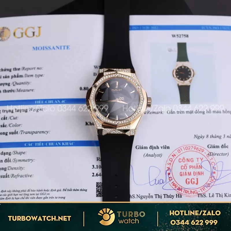 Đồng hồ HB Orinsky độ viền zikzak Moissanite đã kđ Size 39mm
