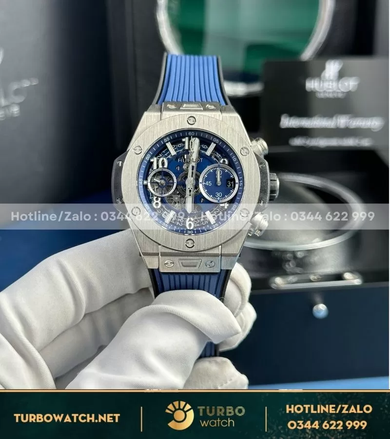 Hublot Big Bang Unico titanium blue dial chronograph fake BBF Factory