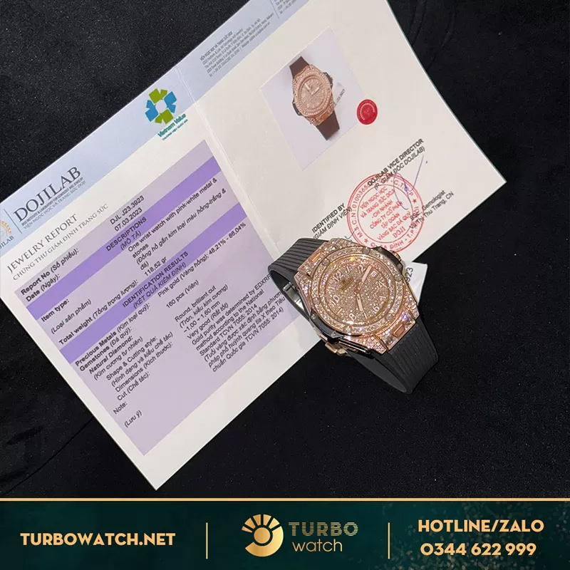 Hublot bigbang replica one click độ full kim cương thiên nhiên
