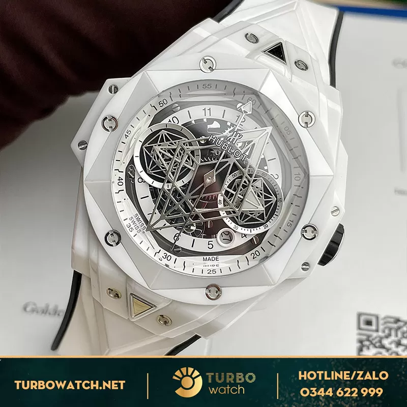 Hublot bigbang sangblue II fake vỏ ceramic trắng