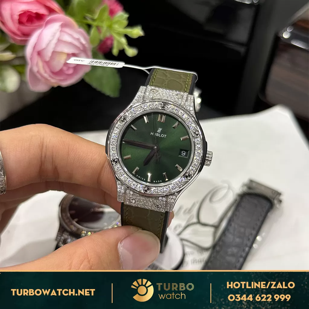 Hublot Classic Fusion Green 33mm Diamods Moissanit