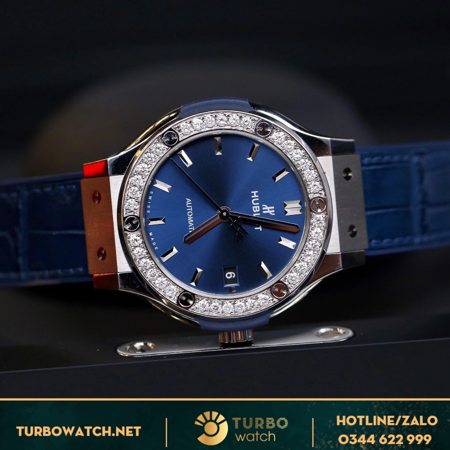 Đồng Hồ Hublot Classic Fusion Fake 1-1 Xanh Navy Diamonds
