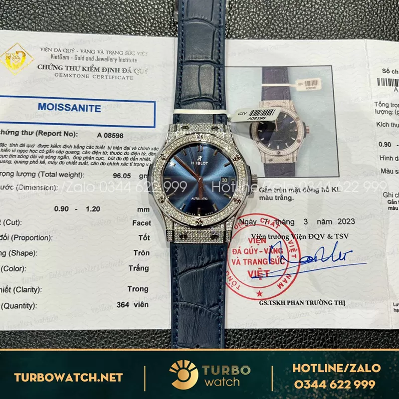 Hublot độ kim cương moissanite 42 -38-33mm