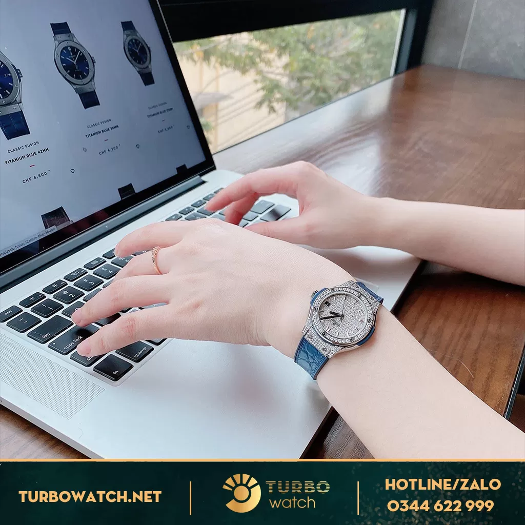 Hublot fusion 33mm độ full kim cương moissanite