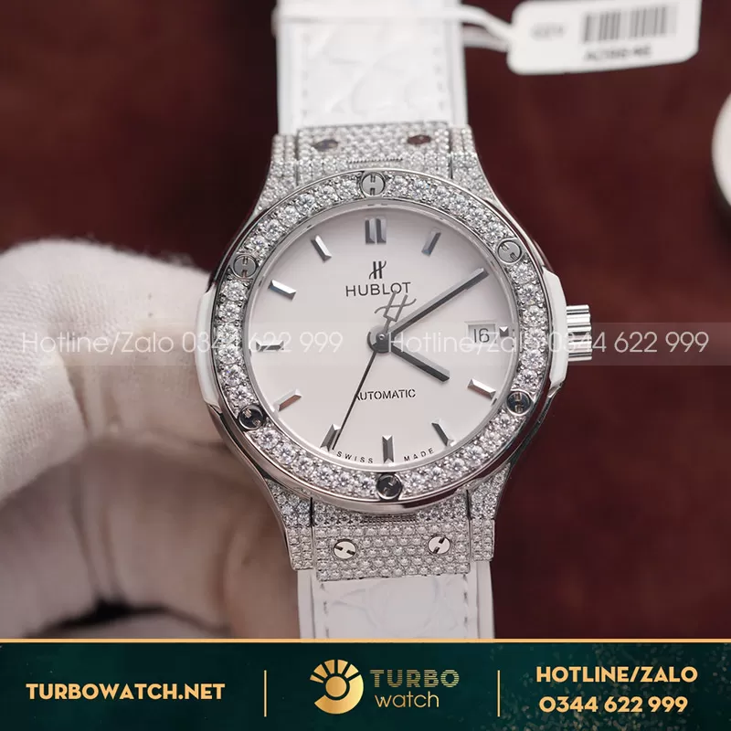 Hublot fusion rep 11 mặt trắng độ moisaanite