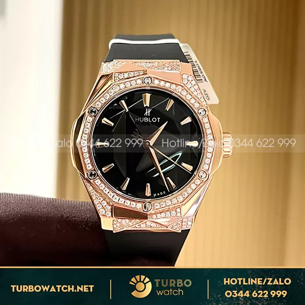 Đồng Hồ Hublot Rep 11 Orlinski King Gold Demi Moissanite