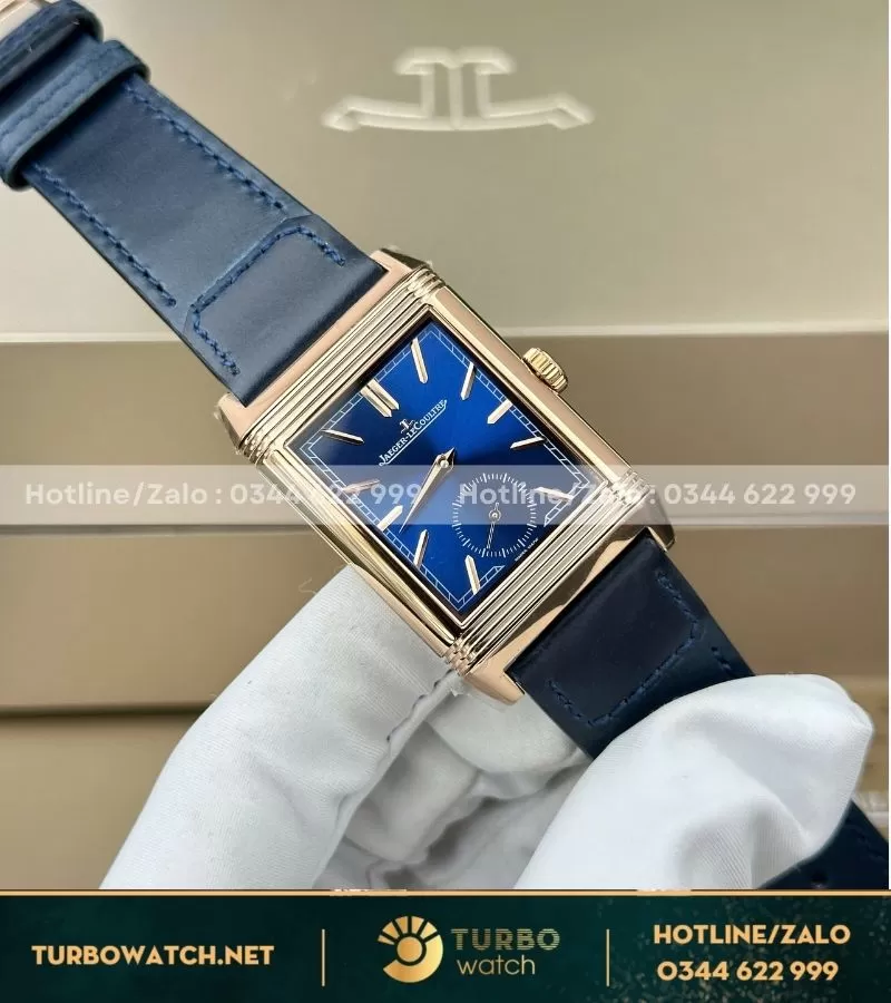 Jaeger LeCoultre Master Reverso Tribute Small Seconds rose gold blue dial replica