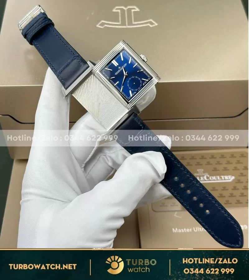 Jaeger LeCoultre Master Reverso Tribute Small Seconds white gold blue dial replica