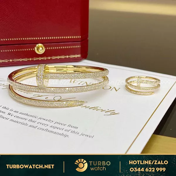 Juste un clou bracelet and ring cartier yellow gold