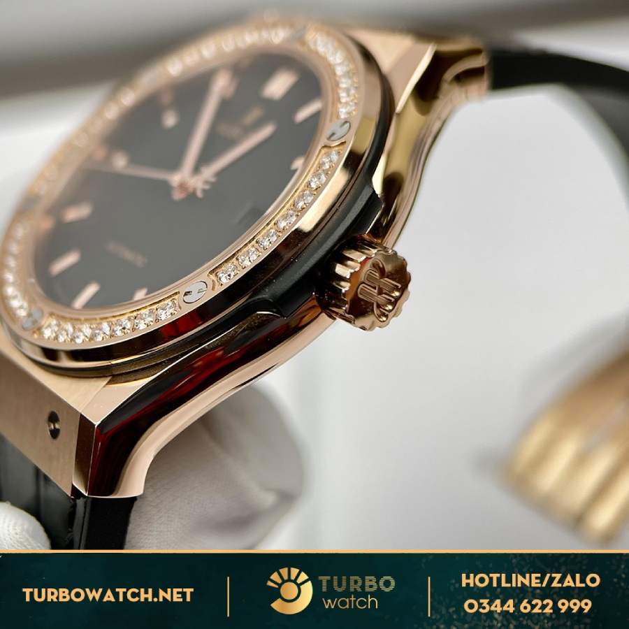 Đồng Hồ Hublot Classic Fusion Fake 1-1 King Gold Diamonds