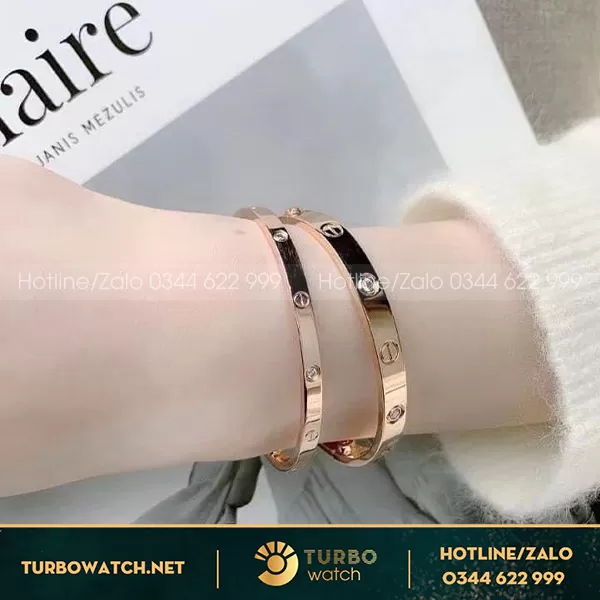 Lắc Cartier Love 18k Rose gold chế tác nhập Hong Kong