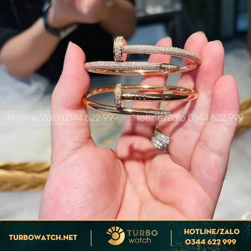 Lắc tay cartier juste un clou đầu đinh rose gold 18k