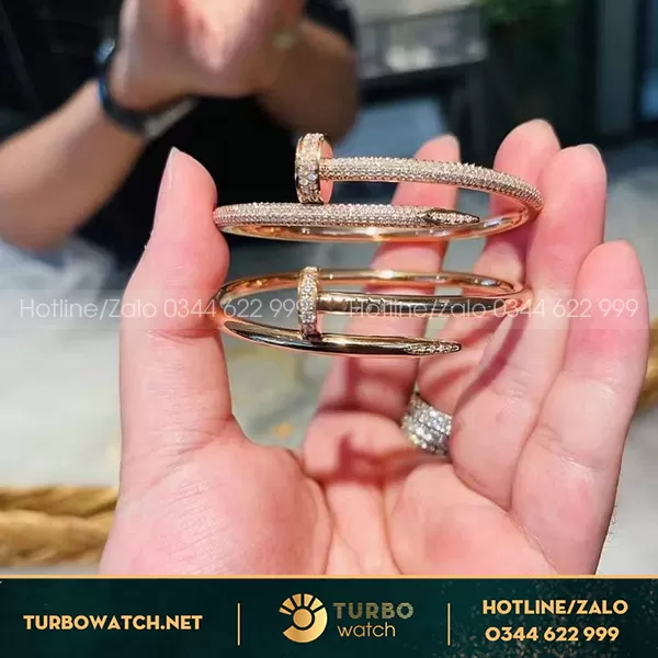 Lắc tay cartier juste un clou đầu đinh rose gold 18k