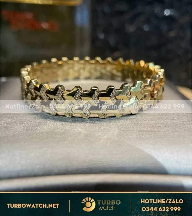 Lắc tay thiết kế vàng 18k,kim thiên nhiên L015