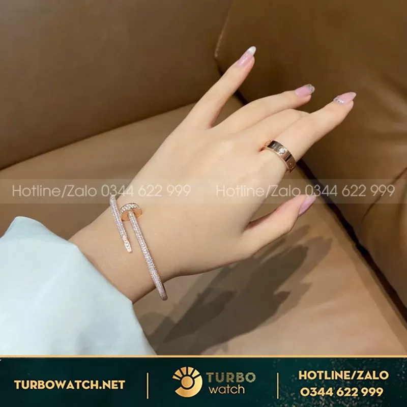 Lắc Tay Thiết Kế Vàng Trắng 10K Moissanite
