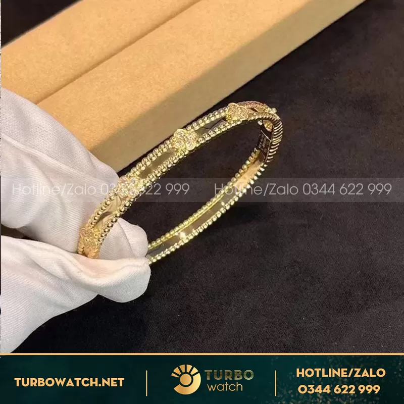 Lắc tay van cleef & arpels perlée yellow gold hongkong 