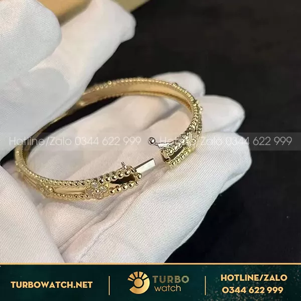 Lắc tay van cleef & arpels perlée yellow gold hongkong