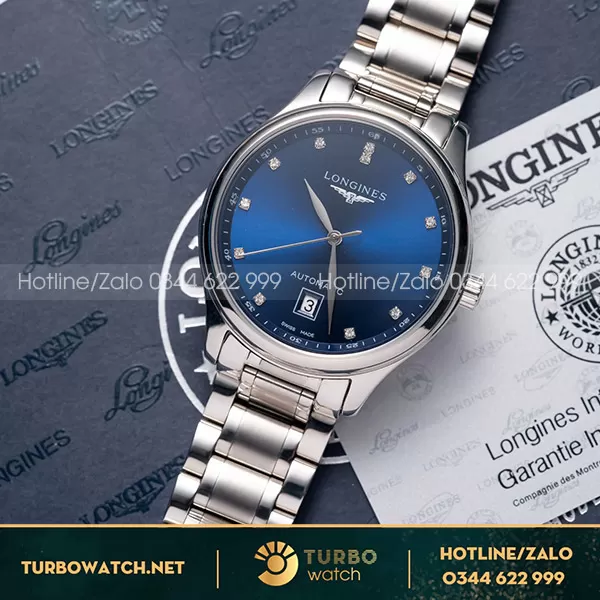 Longines Lyre 40mm L4.961.4.92.6 Vỏ Trắng Mặt Xanh Dây Kim Loại Rep 1:1