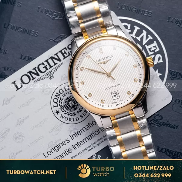 Longines Master Collection 38.5MM L2.628.5.77.7 Mặt Trắng Dây Demi Mạ Vàng