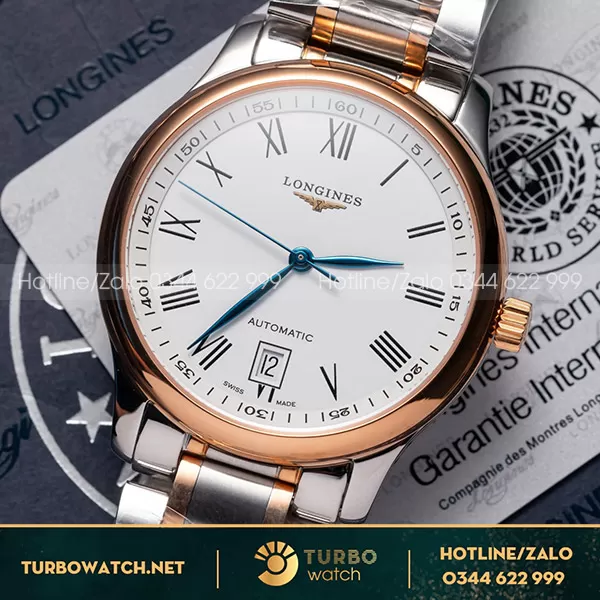 Longines Master Collection L2.628.5.19.7 38.5mm Demi vàng hồng Mặt trắng