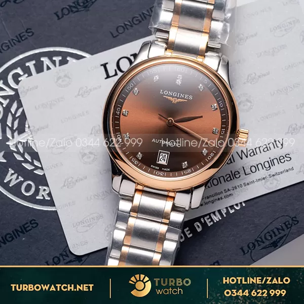 Longines Master Collection L2.628.5.67.7 38.5mm Demi vàng hồng Mặt Nâu