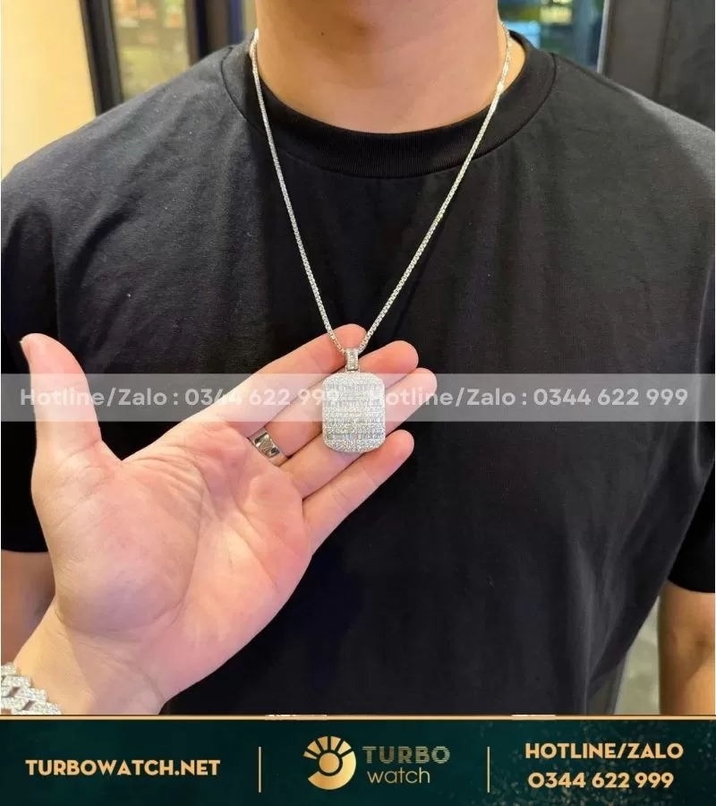 Mặt dây chuyền nam chế tác vàng 10k,kim moissanite DC008