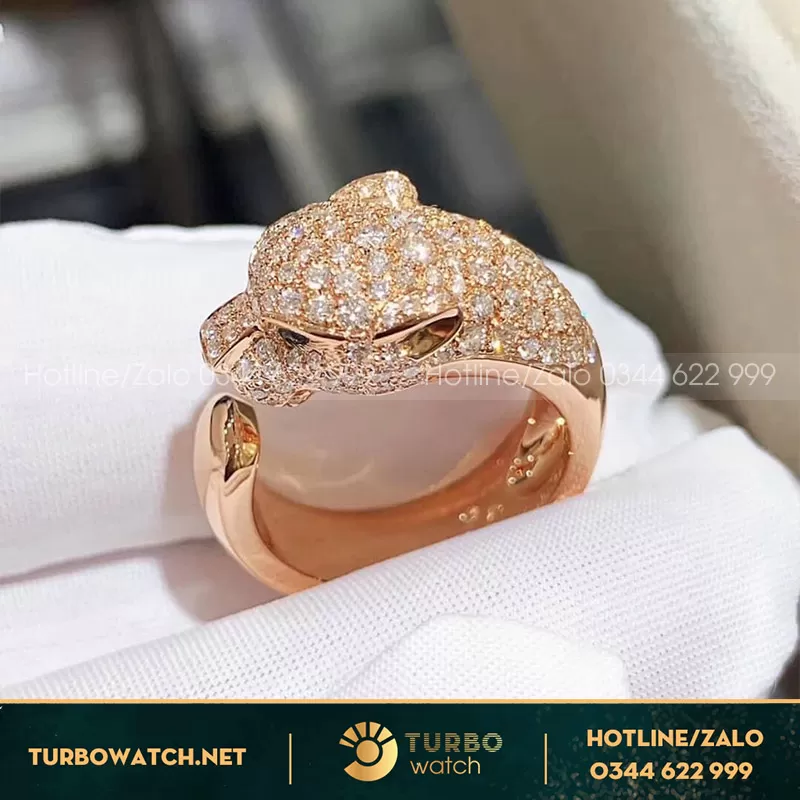 Nhẫn Báo Cartier panthère de cartier ring vàng 18k,kim cương thiên nhiên