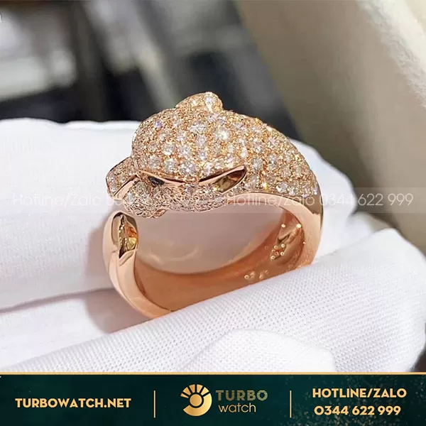Nhẫn Báo Cartier panthère de cartier ring vàng 18k,kim cương thiên nhiên