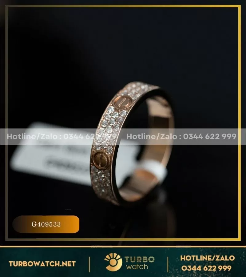 Nhẫn Cartier chế tác vàng 18k,kim thiên nhiên N046