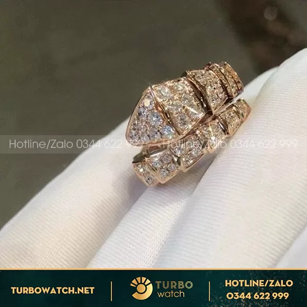 Nhẫn Cartier Đầu Báo Chế tác vàng trắng 18k,kim cương thiên nhiên