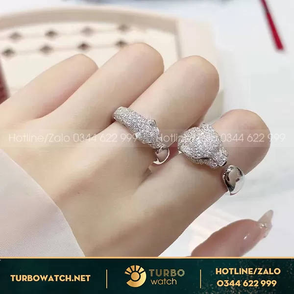 Nhẫn cartier panthere vàng trắng