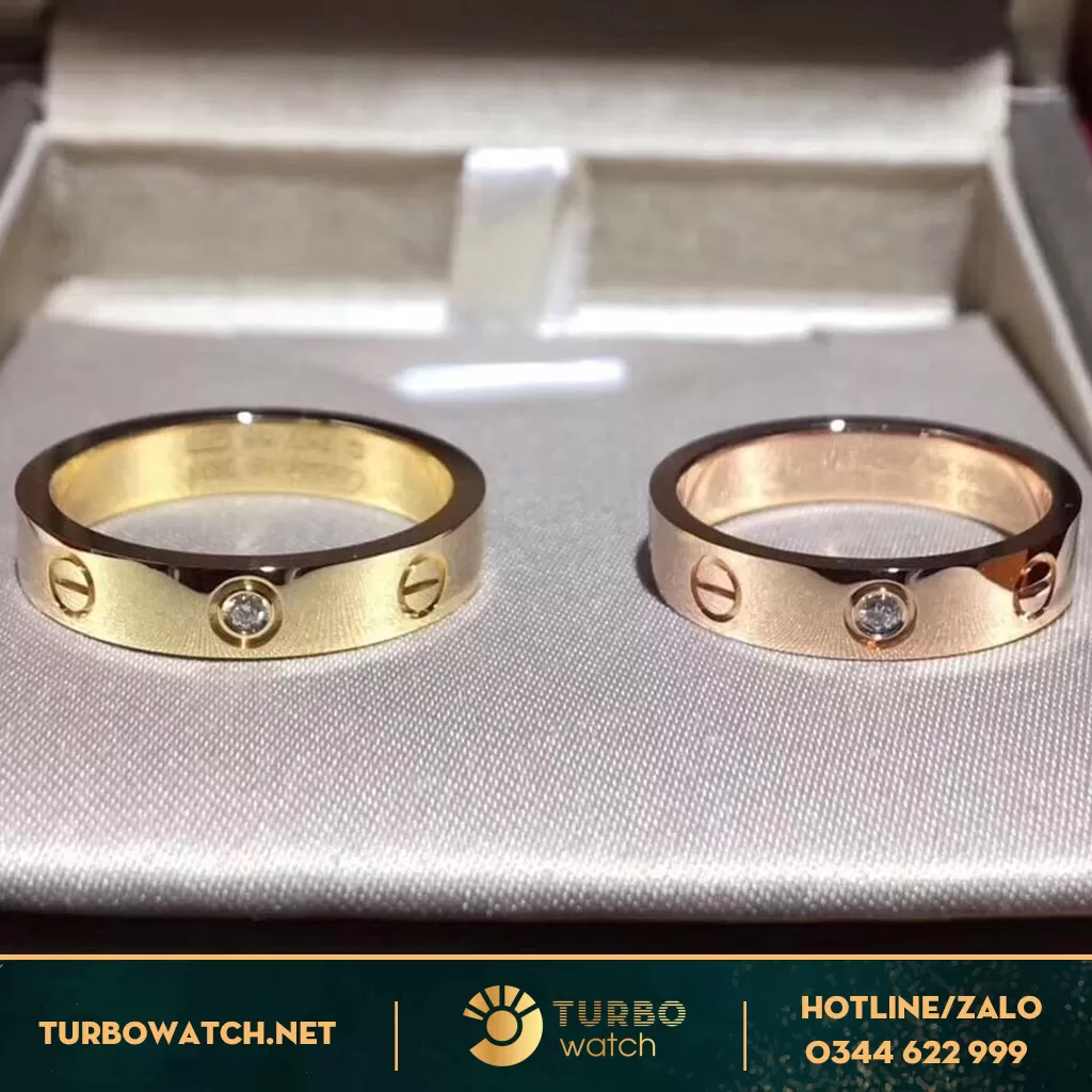 Nhẫn Catier Love Vàng Hồng 18k Trơn