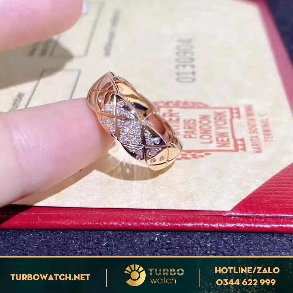 Nhẫn Catier Vàng Hồng 18k Kim Cương 
