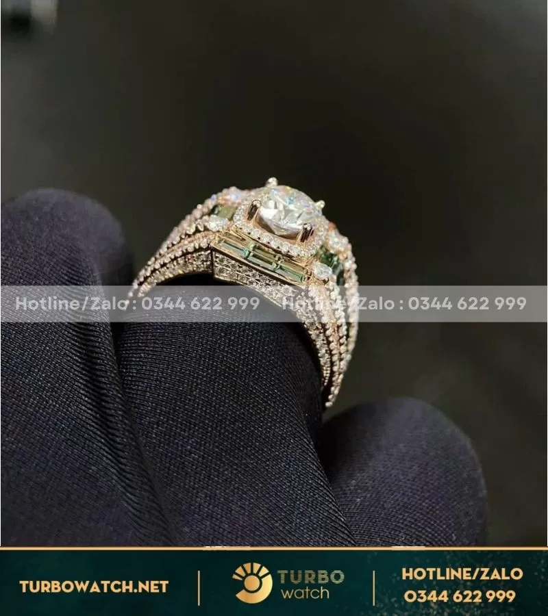 Nhẫn nam chế tác vàng 10k,kim moissanite N033