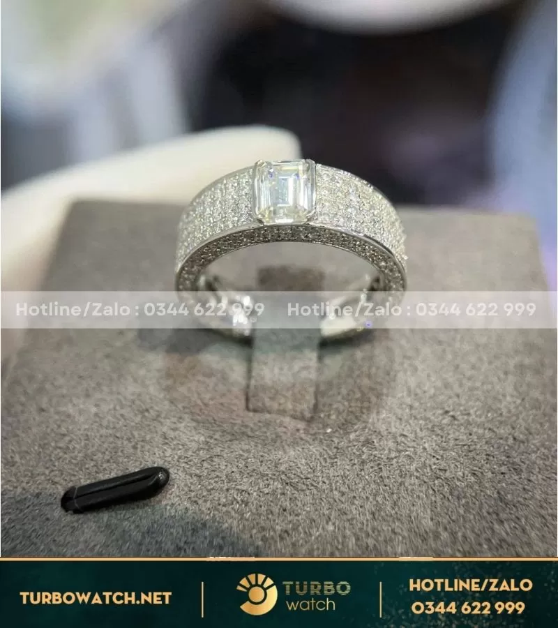 Nhẫn nam chế tác vàng 10k,kim moissanite N101