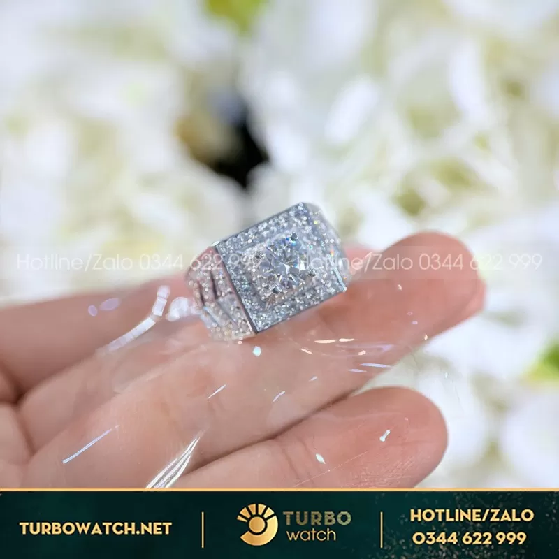 Nhẫn Nam Custom Full Diamond Gold 18K